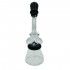 Bong de cristal con boquilla de colores 17cm, negro frontal.