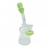 Bong de cristal con boquilla de colores 17cm, verde lateral.