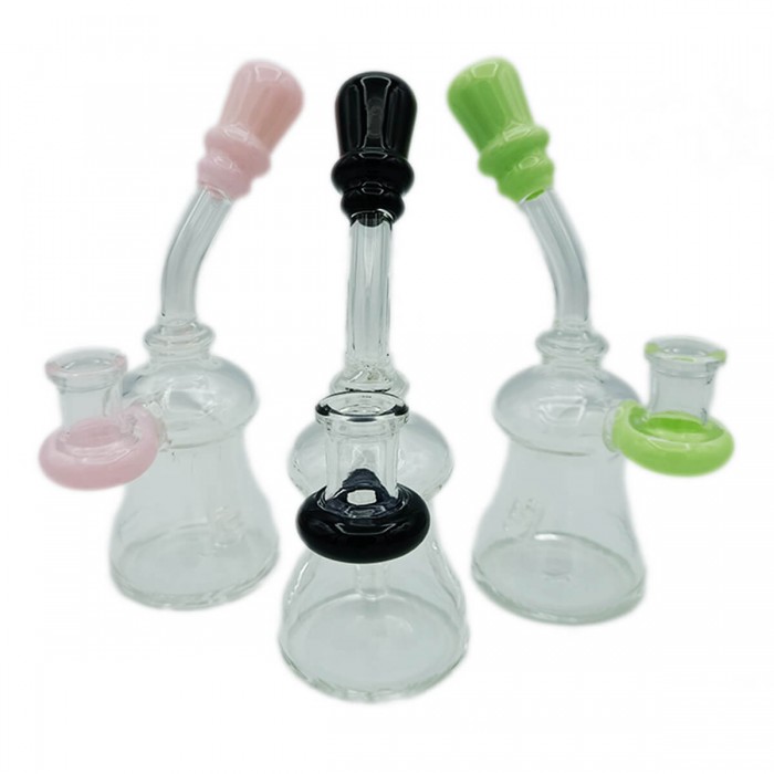 Bong de cristal con boquilla de colores 17cm, diferentes modelos.