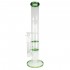 Bong con doble percolador para hielo y agua 40cm, verde.