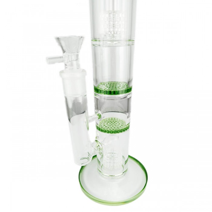 Bong con doble percolador para hielo y agua 40cm, detalle de refrigerador.