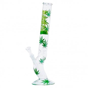 Bong de cristal Cogollo verde de 45 cm de altura.