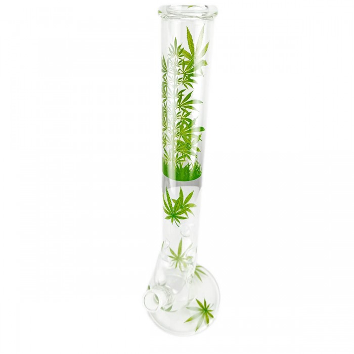 Bong de cristal Cogollo verde de 45 cm de altura, pèrspectiva.