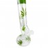 Bong de cristal Cogollo verde de 45 cm de altura, detalle.