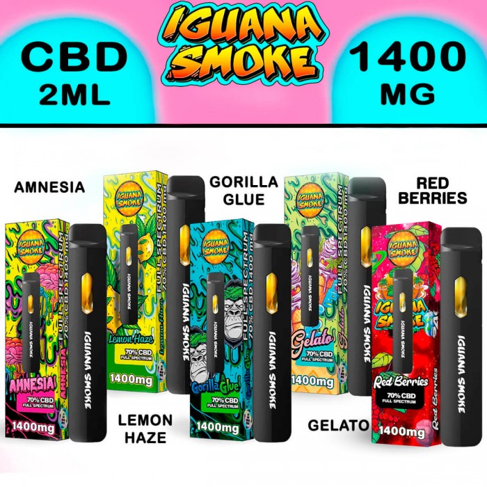 Vaper CBD Iguana Pod de 1400mg Iguana Smoke, sabores.