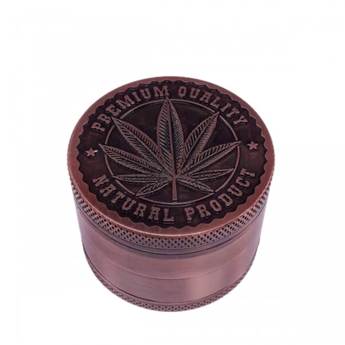 Grinder metal leaf bronce 4 partes con polinizador montado.