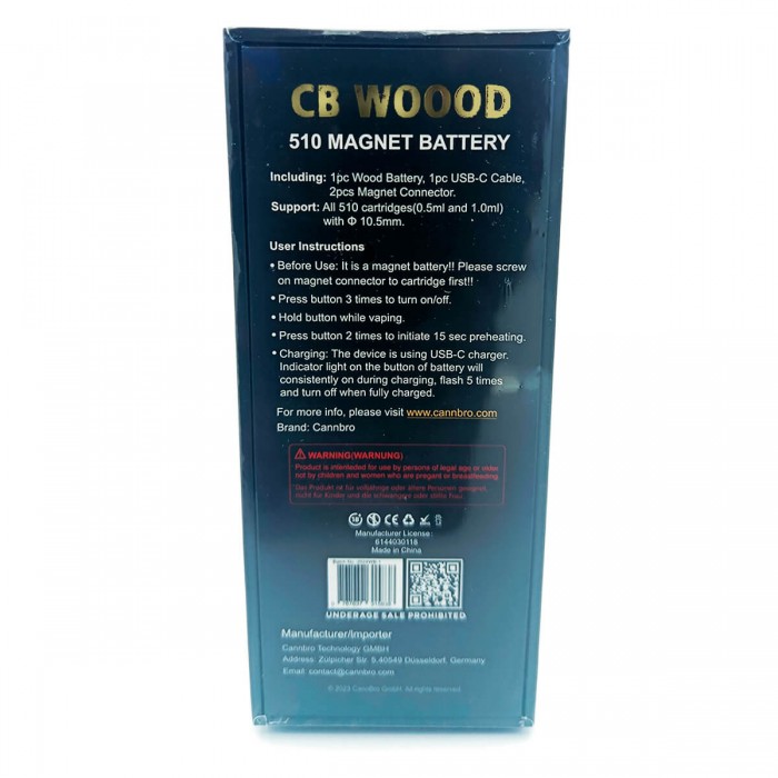 Vaper de Madera Premium para Wax, caja con características.