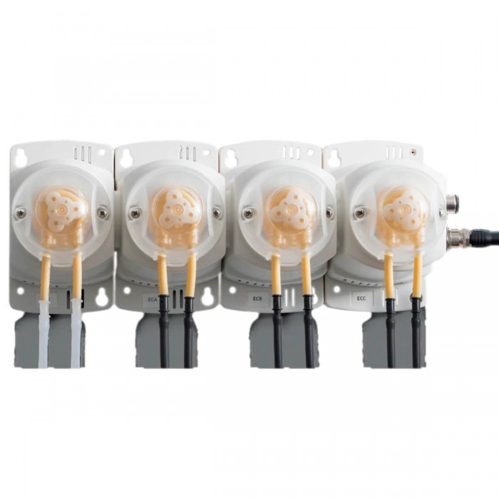 Bombas dosificadoras de nutrientes y corrector de PH PeriPod M4 120 ml/min con conector.