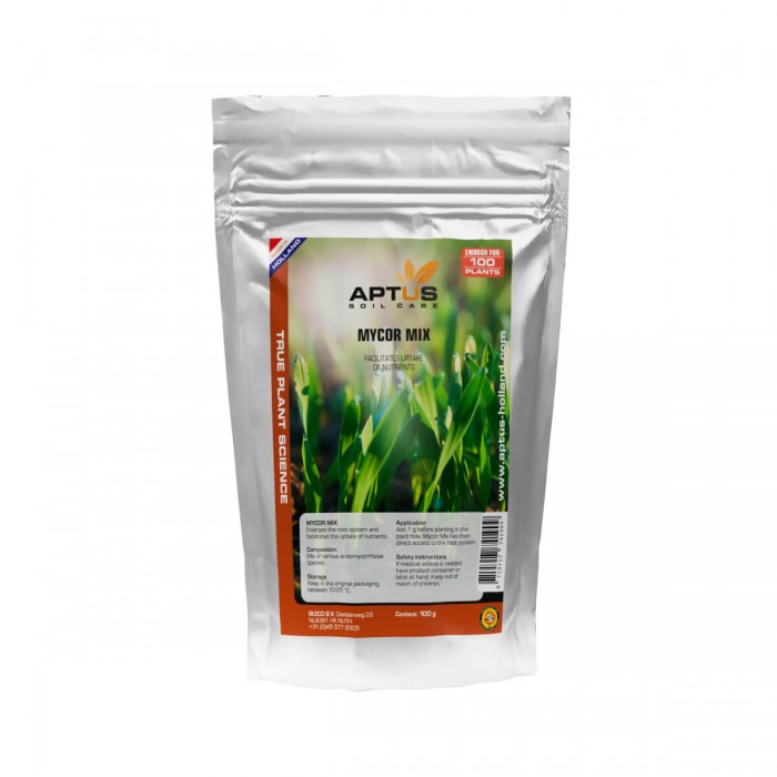 Mycor Mix de Aptus Micorrizas, envase de 100 gramos.