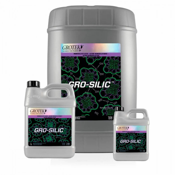 Gro-Silic de Grotek, silicio líquido, diferentes formatos.