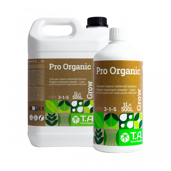 Pro organic Grow de Terra Aquatica, diferentes formatos.
