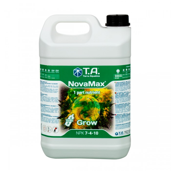 Novamax Grow de Terra Aquatica, envase de 5L.