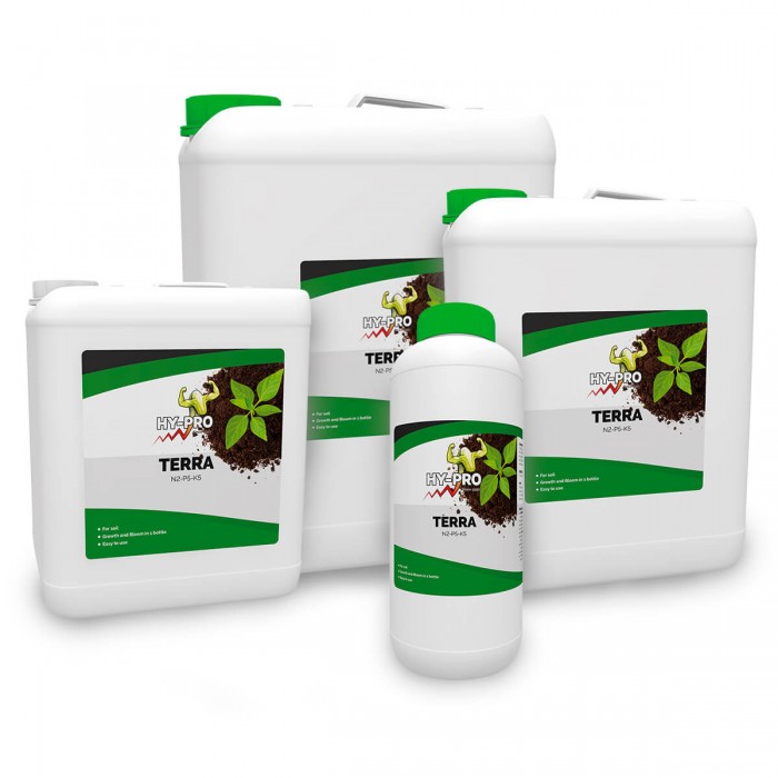 Terra de Hy-Pro. Abono para crecimiento, diferentes formatos.
