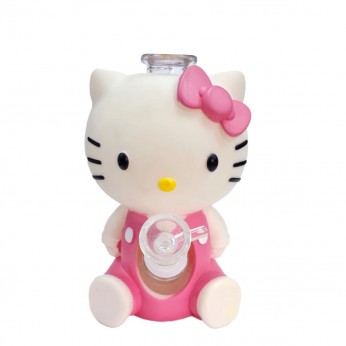 Bong de cristal y silicona Hello Kitty de 18cm.