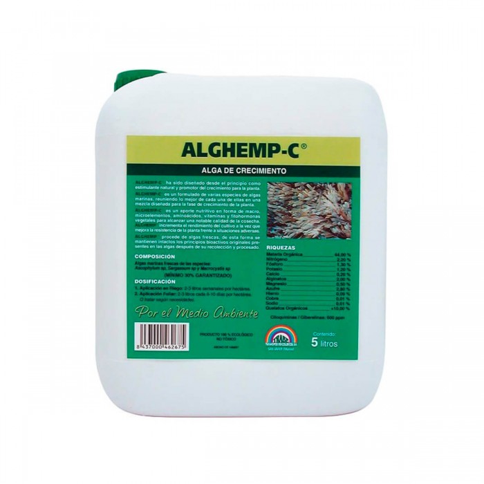 Alghemp C de Trabe, abono para crecimiento orgánico, envase de 5L.