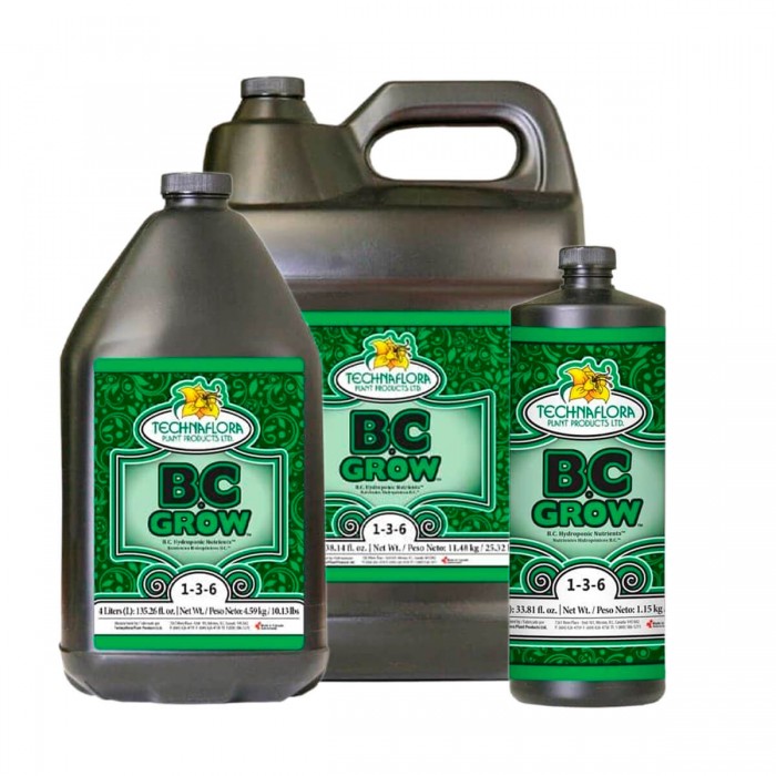BC Grow de Technaflora, diferentes formatos.