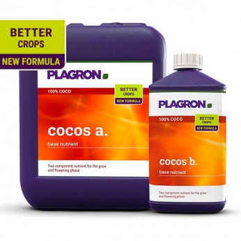 Cocos A+B de Plagron, diferentes formatos.