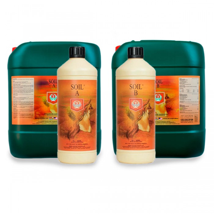 Soil A&B de House & Garden. Abono para sustratos de tierra, formatos.