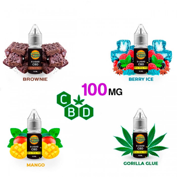 Líquido con CBD 100mg para vaper de Iguana Smoke. Envase 10ml y varios aromas