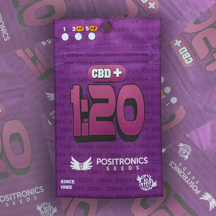 CBD+ 1:20 de Positronic Seeds, blister.