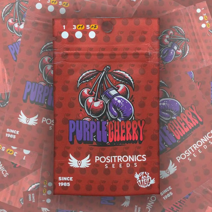 Semillas Purple Cherry de Positronic Seeds, blister.