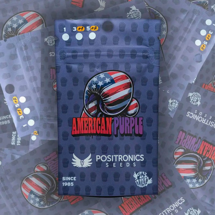 Semillas American Purple de Positronic Seeds, blister.