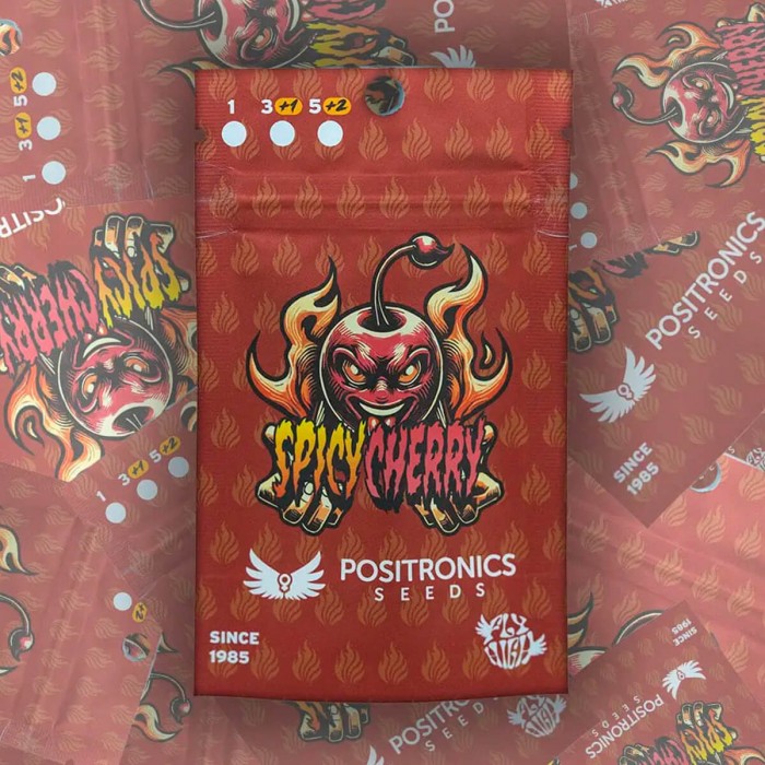 Semillas Spicy Cherry de Positronic Seeds, blister.