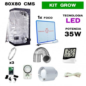 kit de armario led 35w para cultivo en crecimiento