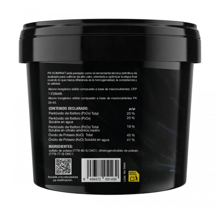 PK Kompakt de Nano Nutrients, especificaciones.