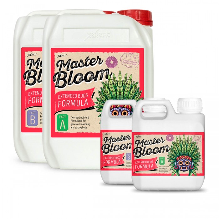 Master Bloom A+B de Xpert Nutrients, diferentes formatos.