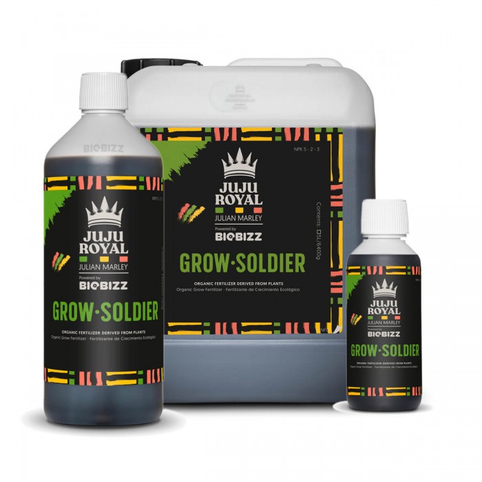 Grow Soldier JuJu Royal de Biobizz. Diferentes envases.