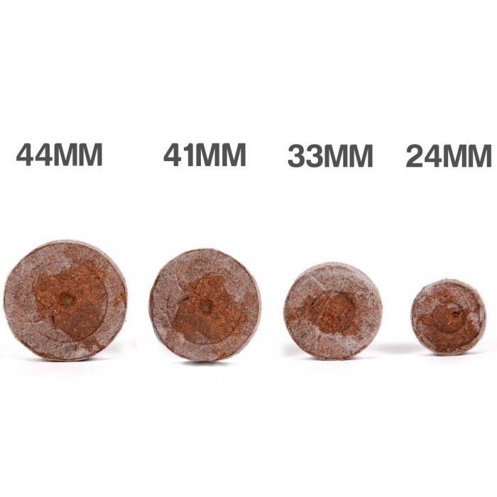 Diferentes tamaños de los Jiffys de turba prensada Jiffy Pellets