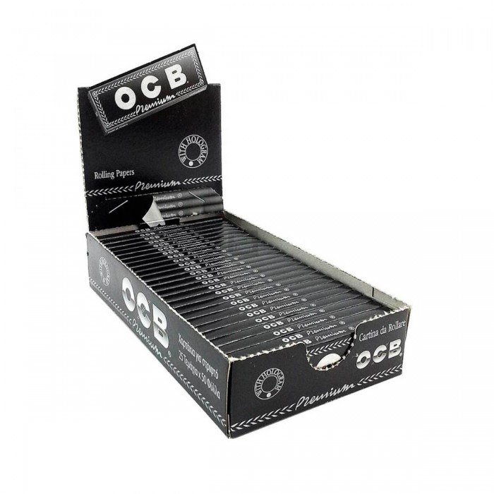 Papel OCB Premium de 1/4, caja de 25 unidades.