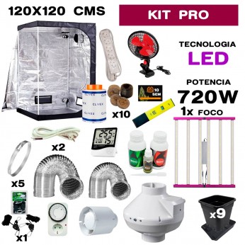 Kit de armario profesional de 720w y 120x120 cm.