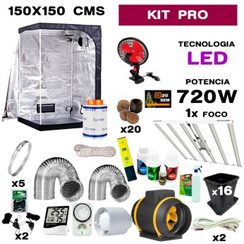 Kit armario Cultibox 150x150 720w LED Profesional.