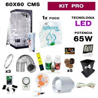 Kit de Armario Cultibox 60X60 Profesional con led de 65W.