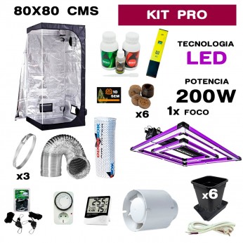 kit de armario led 200w de 80x80 profesional