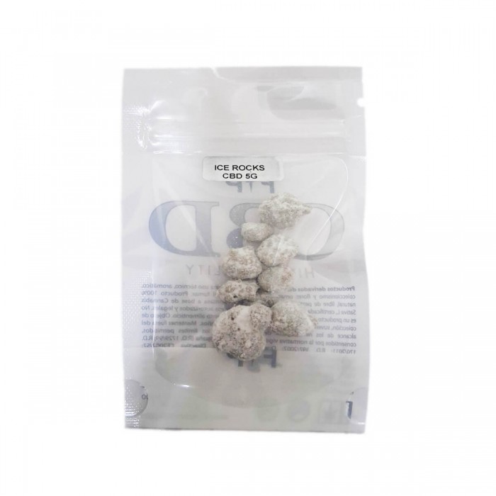 Cogollos CBD Ice Rock de la marca FP, envase de 5g.