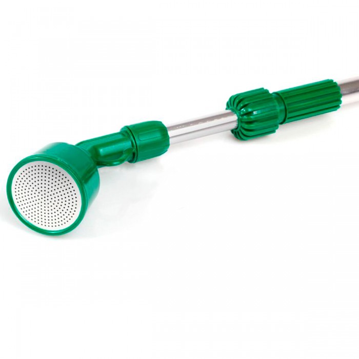 Lanza de riego extensible metálica, cabezal tipo ducha.