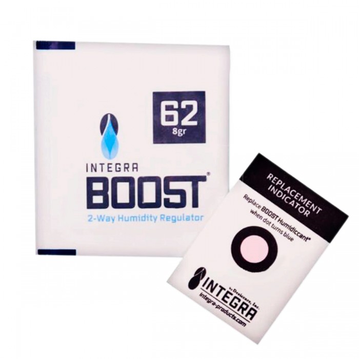 Integra Boost de 62% de humedad, envase de 8 gramos.