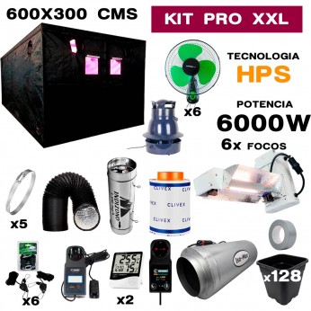 KIT ARMARIO SPIDERLUX 300X600X240 6000w para cultivo profesional xxl