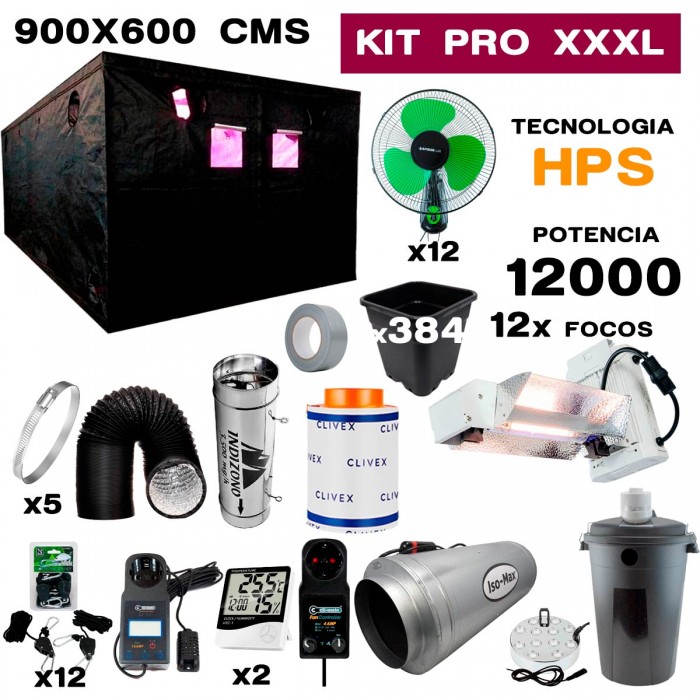 KIT ARMARIO SPIDERLUX 600X900X240 12000w de sodio para cultivo