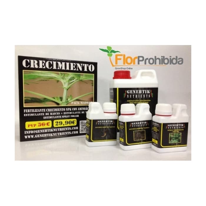 Pack de Crecimiento de Genehtik Nutrients. Kit de abonos para marihuana.