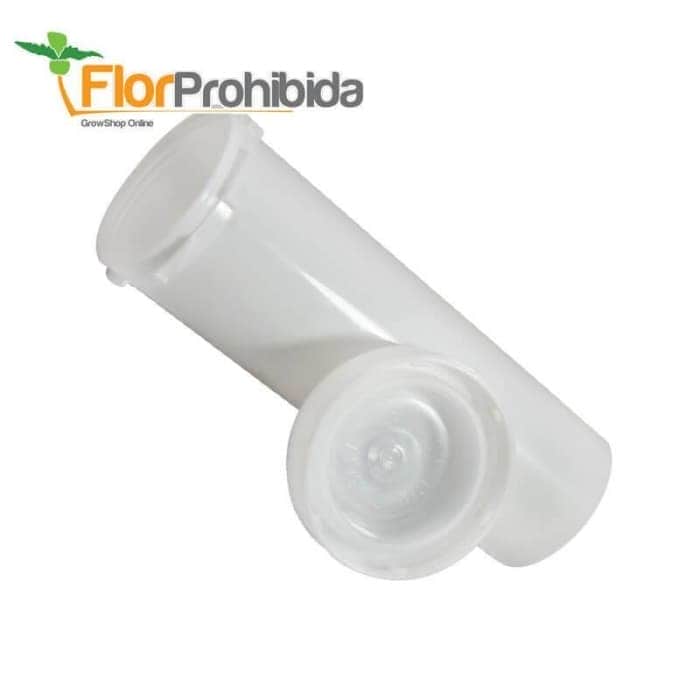 Bote Medical Pot Reverse Cap para guardar marihuana. 240 ml abierto.