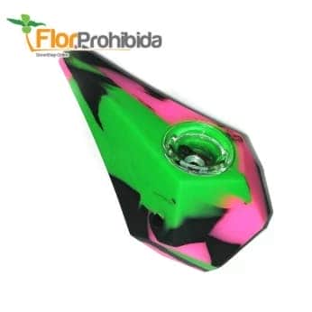 PIPA POLIGONERA COLORES. PIPA SILICONA CON CAZUELETA DE CRISTAL DE 11CM