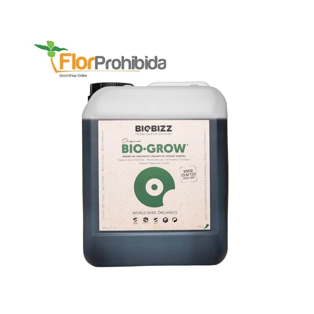 Bio Grow (BioBizz) - Abono de crecimiento orgánico para marihuana. Envase de 1L.