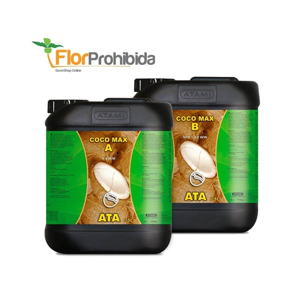 ATA Coco Max A + B de Atami - Abono de crecimiento y floración para marihuana en fibra de coco.