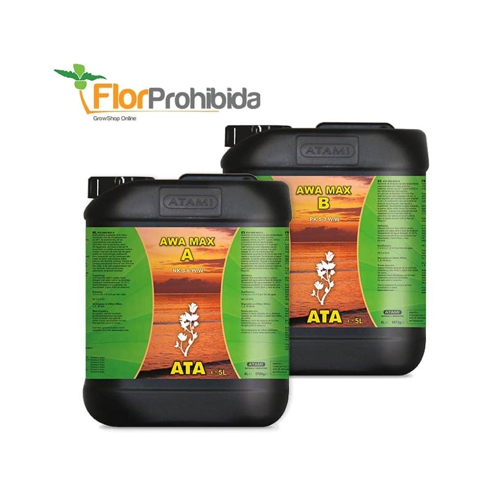 ATA AWA Max A + B de Atami - Abono de floración para marihuana en cultivo hidropónico.