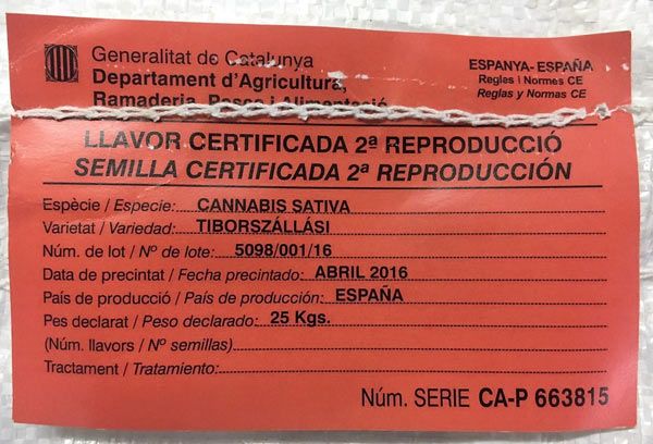 Etiquetado legal de las semillas de cáñamo certificadas
