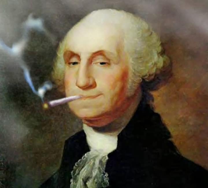 George Washington fumando marihuana.